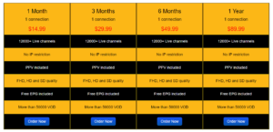 pricing details for Yeah IPTV